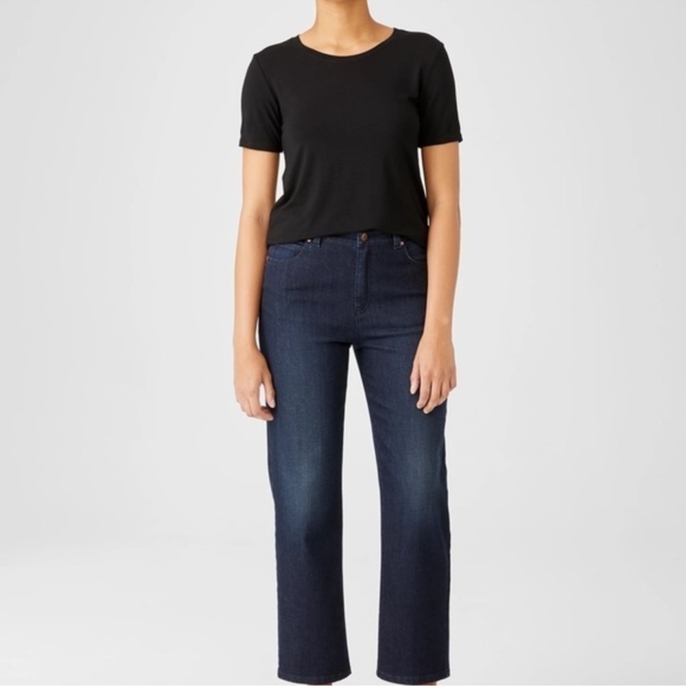 Eileen Fisher Dark Wash Jeans Organic Cotton Bootcut
